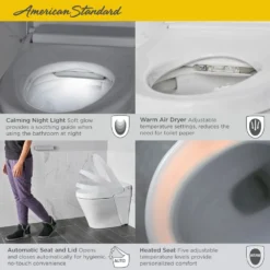 American Standard Advanced Clean 100 Spalet 12 In. Rough-In 1-piece 0.92/1.32 GPF Dual Flush Elongated Toilet In White, Seat Included -The Home Depot alabaster white american standard one piece toilets 297aa204 291 1d 1000