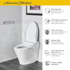 American Standard Advanced Clean 100 Spalet 12 In. Rough-In 1-piece 0.92/1.32 GPF Dual Flush Elongated Toilet In White, Seat Included -The Home Depot alabaster white american standard one piece toilets 297aa204 291 40 1000