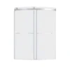 American Standard Ovation Curve 58-60 In. W X 72 In. H Sliding Frameless Barn Shower Door In Silver Shine