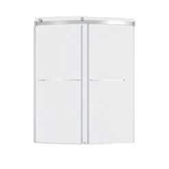 American Standard Ovation Curve 58-60 In. W X 72 In. H Sliding Frameless Barn Shower Door In Silver Shine