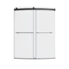 American Standard Ovation Curve 58-60 In. W X 72 In. H Sliding Frameless Barn Shower Door In Matte Black With Towel Bar