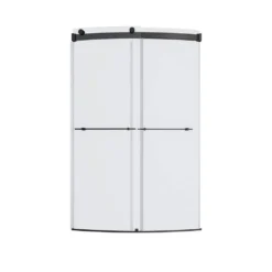 American Standard Ovation Curve 46-48 In. W X 72 In. H Sliding Frameless Barn Shower Door In Matte Black