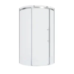 American Standard Ovation Curve 32 7/8 In. - 36 In. W X 72 In. H Sliding Frameless Curved Shower Door In Silver Shine
