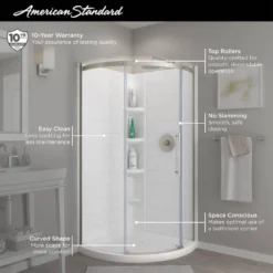 American Standard Ovation Curve 32 7/8 In. - 36 In. W X 72 In. H Sliding Frameless Curved Shower Door In Matte Black -The Home Depot american standard alcove shower doors am00846400 243 40 1000