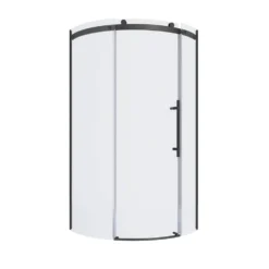 American Standard Ovation Curve 32 7/8 In. - 36 In. W X 72 In. H Sliding Frameless Curved Shower Door In Matte Black