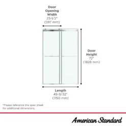 American Standard Aspirations 46 1/2 In. - 48 In. W X 72 In. H Sliding Frameless Shower Door In Silver Shine Finish With Clear Glass -The Home Depot american standard alcove shower doors am00855400 213 44 1000