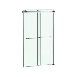 American Standard Aspirations 46 1/2 In. - 48 In. W X 72 In. H Sliding Frameless Shower Door In Silver Shine Finish With Clear Glass