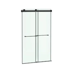 American Standard Aspirations 46 1/2 In. - 48 In. W X 72 In. H Sliding Frameless Shower Door In Matte Black Finish With Clear Glass