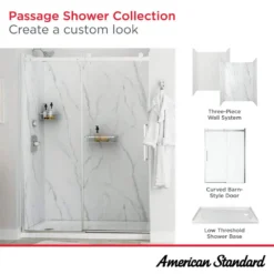 American Standard Passage 57 1/5 In. - 57 4/5 In. W X 72 In. H Sliding Frameless Shower Door In Silver With Clear Glass 16 American Standard Passage 57 1/5 In. - 57 4/5 In. W X 72 In. H Sliding Frameless Shower Door In Silver With Clear Glass -The Home Depot american standard alcove shower doors am801703400 213 44 1000