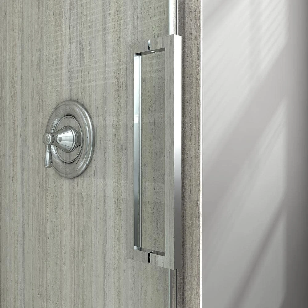 American Standard Passage 57 1/5 In. - 57 4/5 In. W X 72 In. H Sliding Frameless Shower Door In Silver With Clear Glass 4 American Standard Passage 57 1/5 In. - 57 4/5 In. W X 72 In. H Sliding Frameless Shower Door In Silver With Clear Glass - Image 4