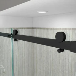 American Standard Passage 59 1/2 In. - 60 In. W X 72 In. H Sliding Semi-Frameless Shower Door In Matte Black With Clear Glass -The Home Depot american standard alcove shower doors am801703400 243 a0 1000