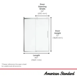 American Standard Passage 59 1/2 In. - 60 In. W X 72 In. H Sliding Semi-Frameless Shower Door In Matte Black With Clear Glass -The Home Depot american standard alcove shower doors am801703400 243 fa 1000