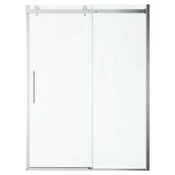 American Standard Passage 59 1/2 In. - 60 In. W X 72 In. H Sliding Semi-Frameless Shower Door In Brushed Nickel With Clear Glass