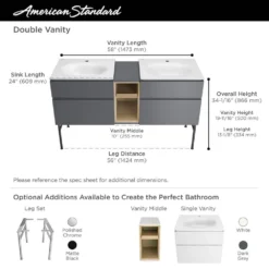 American Standard Studio S 24 In. Double Drawer Bath Vanity Cabinet Only In White -The Home Depot american standard bathroom vanities without tops 8725024 020 44 1000