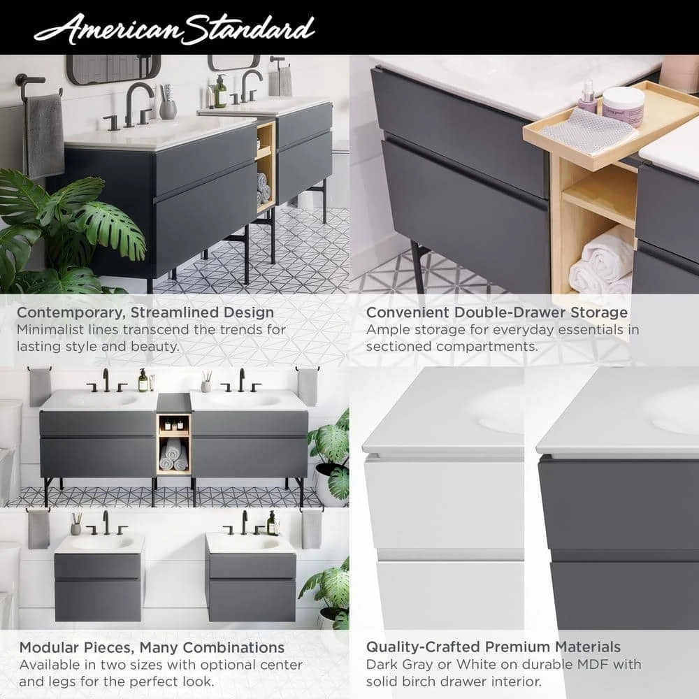 American Standard Studio S 33 In. Double Drawer Bath Vanity Cabinet Only In White 8 American Standard Studio S 33 In. Double Drawer Bath Vanity Cabinet Only In White - Image 8