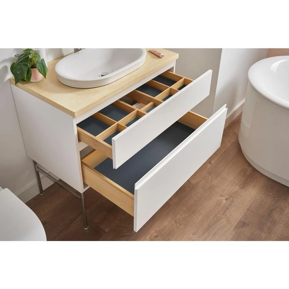 American Standard Studio S 33 In. Double Drawer Bath Vanity Cabinet Only In White 4 American Standard Studio S 33 In. Double Drawer Bath Vanity Cabinet Only In White - Image 4