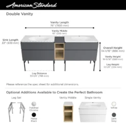 American Standard Studio S 33 In. Double Drawer Bath Vanity Cabinet Only In Dark Grey 15 American Standard Studio S 33 In. Double Drawer Bath Vanity Cabinet Only In Dark Grey -The Home Depot american standard bathroom vanities without tops 8726033 477 44 1000