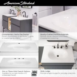 American Standard Studio S 24 In. Bathroom Vanity Sink Top With Single Faucet Hole In White 12 American Standard Studio S 24 In. Bathroom Vanity Sink Top With Single Faucet Hole In White -The Home Depot american standard bathroom vanity tops 1297001 020 1d 1000