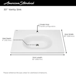American Standard Studio S 33 In. Bathroom Vanity Sink Top With Single Faucet Hole In White -The Home Depot american standard bathroom vanity tops 1298001 020 40 1000