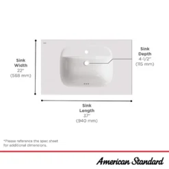 American Standard Aspirations 22 In. W. X 37 In. D Vitreous China Vanity Top With Center Faucet Hole And Overflow In White -The Home Depot american standard bathroom vanity tops 1806001 020 a0 1000