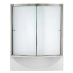 American Standard Ovation 60 In. X 58 In. Framed Sliding Tub/Shower Door In Satin Nickel -The Home Depot american standard bathtub doors am00496 400 295 4f 1000