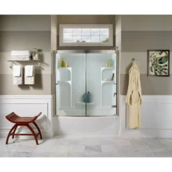 American Standard Ovation 60 In. X 58 In. Framed Sliding Tub/Shower Door In Satin Nickel -The Home Depot american standard bathtub doors am00496 400 295 c3 1000