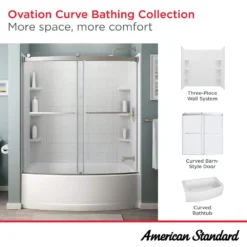American Standard Ovation Curve 60 In. W X 60 In. H Sliding Frameless Tub Door In Silver Shine -The Home Depot american standard bathtub doors am00843400 213 44 1000
