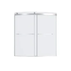 American Standard Ovation Curve 60 In. W X 60 In. H Sliding Frameless Tub Door In Silver Shine