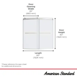 American Standard Ovation Curve 60 In. W X 60 In. H Sliding Frameless Tub Door In Silver Shine -The Home Depot american standard bathtub doors am00843400 213 fa 1000