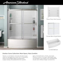 American Standard Ovation Curve 60 In. W X 60 In. H Sliding Frameless Tub Door In Brushed Nickel -The Home Depot american standard bathtub doors am00843400 295 a0 1000