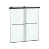 American Standard Aspirations 60 In. W X 60 In. H Sliding Frameless Bathtub Door In Matte Black Finish With Clear Glass