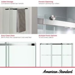 American Standard Aspirations 60 In. W X 60 In. H Sliding Frameless Bathtub Door In Brushed Nickel Finish With Clear Glass -The Home Depot american standard bathtub doors am00853400 295 4f 1000