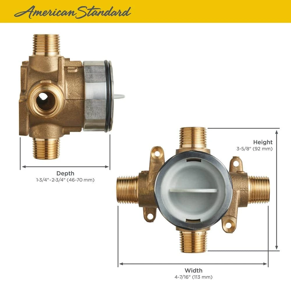 American Standard Flash Shower Rough-In Valve With Universal Inlets/Outlets 3 American Standard Flash Shower Rough-In Valve With Universal Inlets/Outlets - Image 3