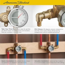 American Standard Flash Shower Rough-In Valve With PEX Inlet Elbows/Universal Outlets For Crimp Ring System -The Home Depot american standard mixing valves ru107e 77 1000