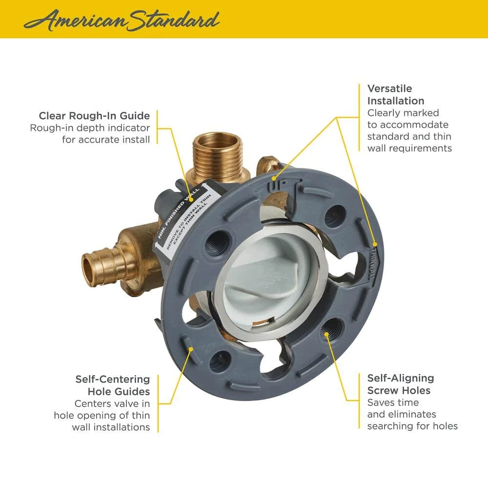 American Standard Flash Shower Rough-In Valve With PEX Inlets/Universal Outlets For Cold Expansion System 4 American Standard Flash Shower Rough-In Valve With PEX Inlets/Universal Outlets For Cold Expansion System - Image 4