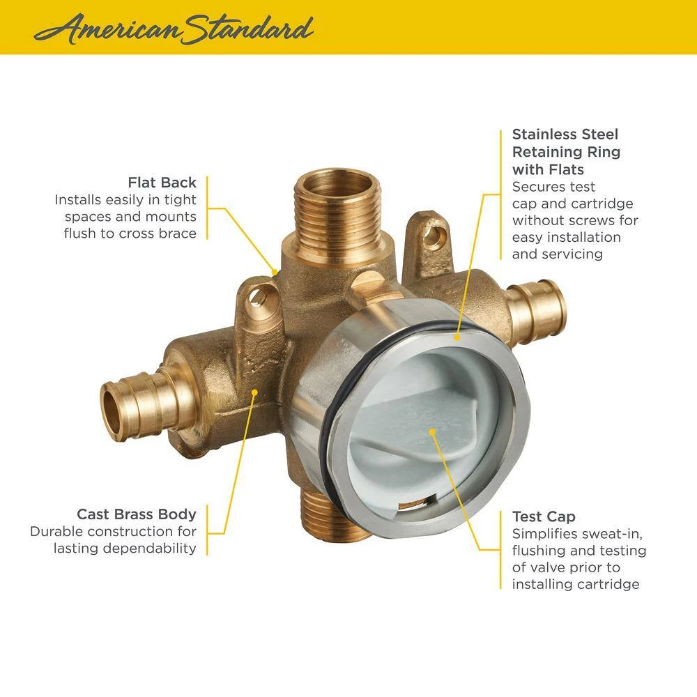 American Standard Flash Shower Rough-In Valve With PEX Inlets/Universal Outlets For Cold Expansion System 2 American Standard Flash Shower Rough-In Valve With PEX Inlets/Universal Outlets For Cold Expansion System - Image 2