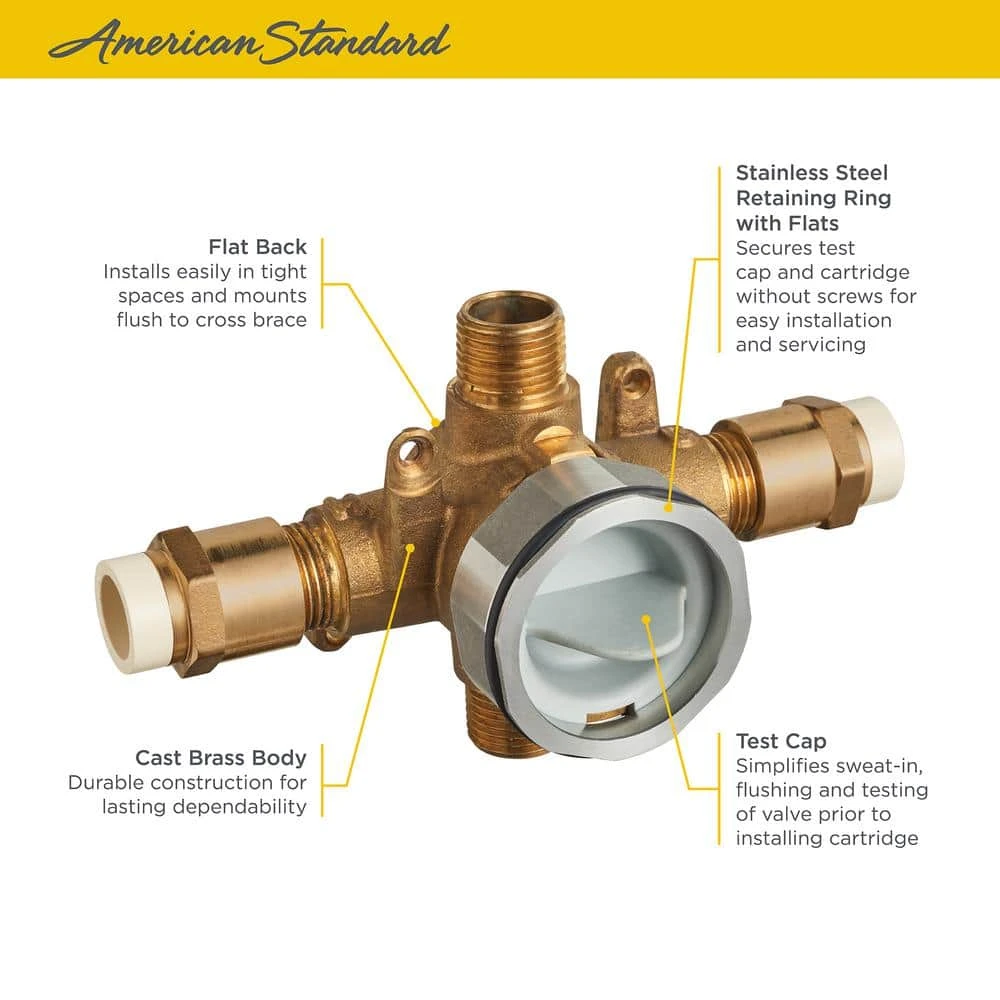 American Standard Flash Shower Rough-In Valve With CPVC Inlets/Universal Outlets 2 American Standard Flash Shower Rough-In Valve With CPVC Inlets/Universal Outlets - Image 2