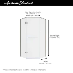 American Standard Ovation Curve 38 In. W X 72 In. H Neo Angle Fixed Semi-Frameless Corner Shower Enclosure In Silver Shine -The Home Depot american standard shower enclosures am00847400 213 40 1000