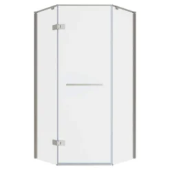 American Standard Ovation Curve 38 In. W X 72 In. H Neo Angle Fixed Semi-Frameless Corner Shower Enclosure In Brushed Nickel