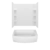 American Standard Ovation Curve 60 In. Left Hand Drain Rectangular Alcove Bathtub With Wall Surrounds In Artic White
