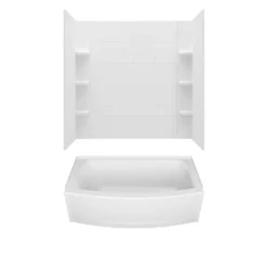 American Standard Ovation Curve 60 In. Right Hand Drain Rectangular Alcove Bathtub With Wall Surrounds In Artic White