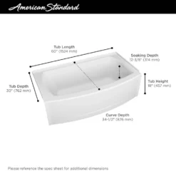 American Standard Ovation Curve 60 In. Right Hand Drain Rectangular Alcove Bathtub With Wall Surrounds In Artic White -The Home Depot arctic white american standard alcove bathtubs v2576rwl c3 1000