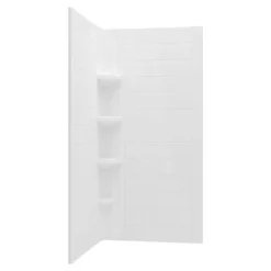 American Standard Ovation Curve 36 In. W X 72 In. H 2-Piece Glue Up Alcove Subway Tile Shower Walls In Arctic White