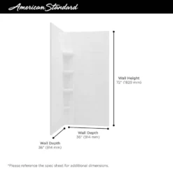 American Standard Ovation Curve 36 In. W X 72 In. H 2-Piece Glue Up Alcove Subway Tile Shower Walls In Arctic White -The Home Depot arctic white american standard alcove shower walls surrounds 2961swt36 011 66 1000