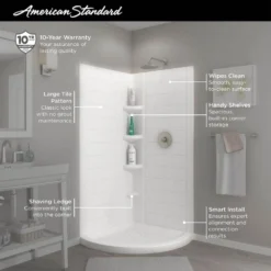 American Standard Ovation Curve 36 In. W X 72 In. H 2-Piece Glue Up Alcove Subway Tile Shower Walls In Arctic White -The Home Depot arctic white american standard alcove shower walls surrounds 2961swt36 011 a0 1000