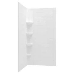 American Standard Ovation Curve 38 In. W X 72 In. H 2-Piece Glue Up Alcove Subway Tile Shower Walls In Arctic White