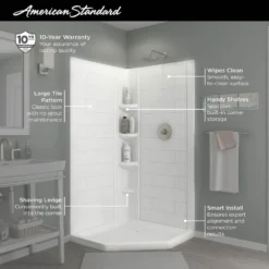 American Standard Ovation Curve 38 In. W X 72 In. H 2-Piece Glue Up Alcove Subway Tile Shower Walls In Arctic White -The Home Depot arctic white american standard alcove shower walls surrounds 2961swt38 011 a0 1000