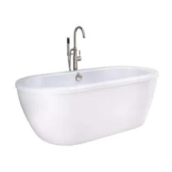 American Standard Cadet 66 In. X 32 In. Japanese Soaking Bathtub With Center Hand Drain In Arctic White