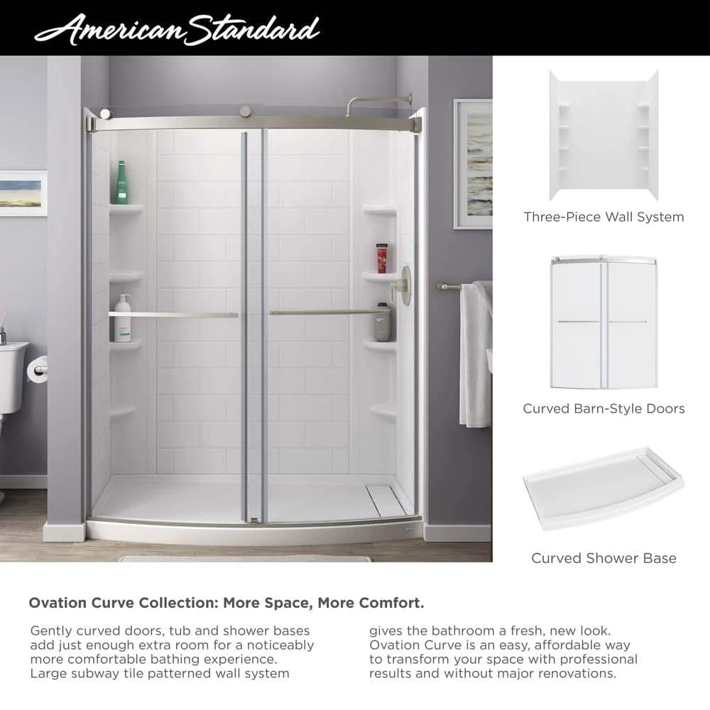 American Standard Ovation Curve 60 In. L X 30 In. W Alcove Shower Pan Base With Right Drain In Arctic White 5 American Standard Ovation Curve 60 In. L X 30 In. W Alcove Shower Pan Base With Right Drain In Arctic White - Image 5