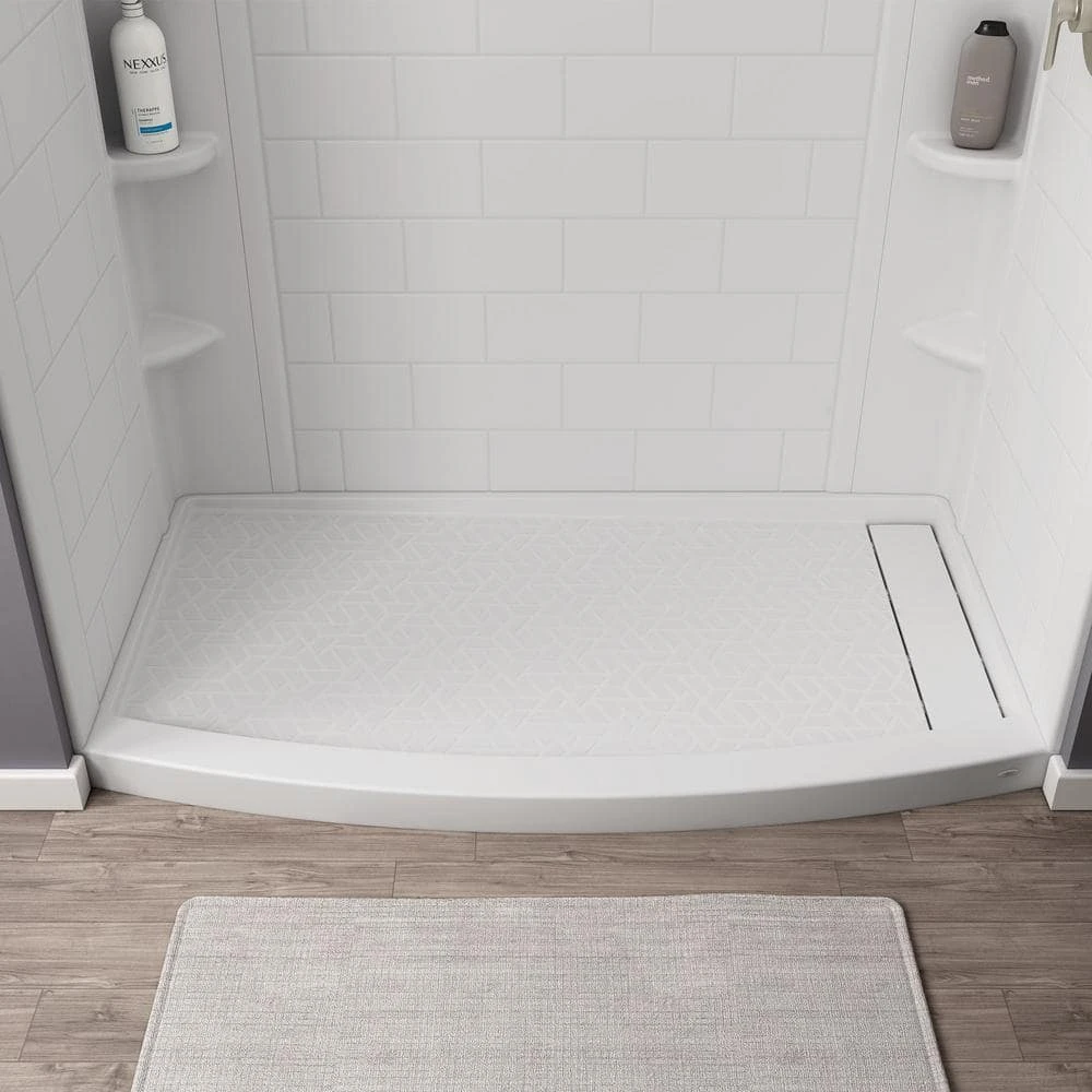 American Standard Ovation Curve 60 In. L X 30 In. W Alcove Shower Pan Base With Right Drain In Arctic White 7 American Standard Ovation Curve 60 In. L X 30 In. W Alcove Shower Pan Base With Right Drain In Arctic White - Image 7